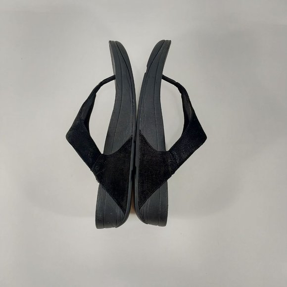 Fitflop Black Sandals Womens 8 Electra Thong Flip Flop Slip On Suede Casual. - Picture 4 of 11